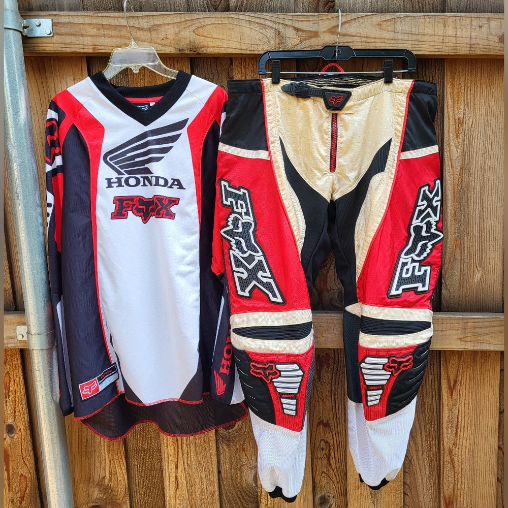 Fox Honda Racing Motocross Men's Jersey Shirt XL and Riding Pants 38